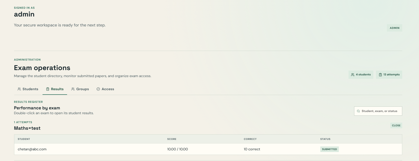 Online Examination screenshot 9