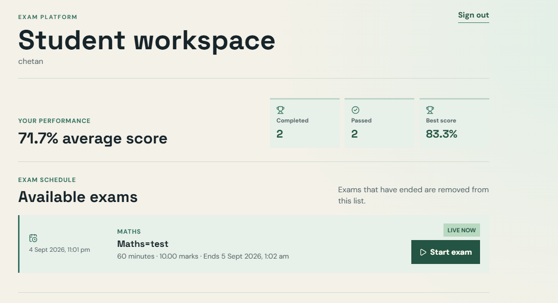 Online Examination screenshot 6