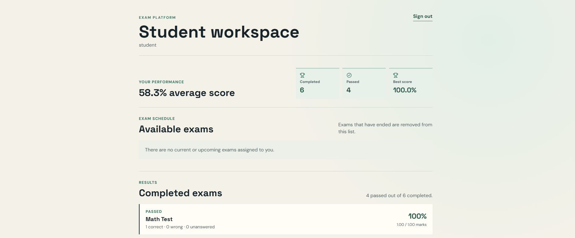 Online Examination screenshot 3